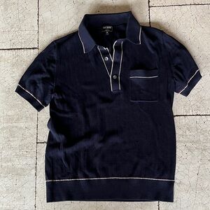 Todd Snyder Dark Blue Polo with White Trim
